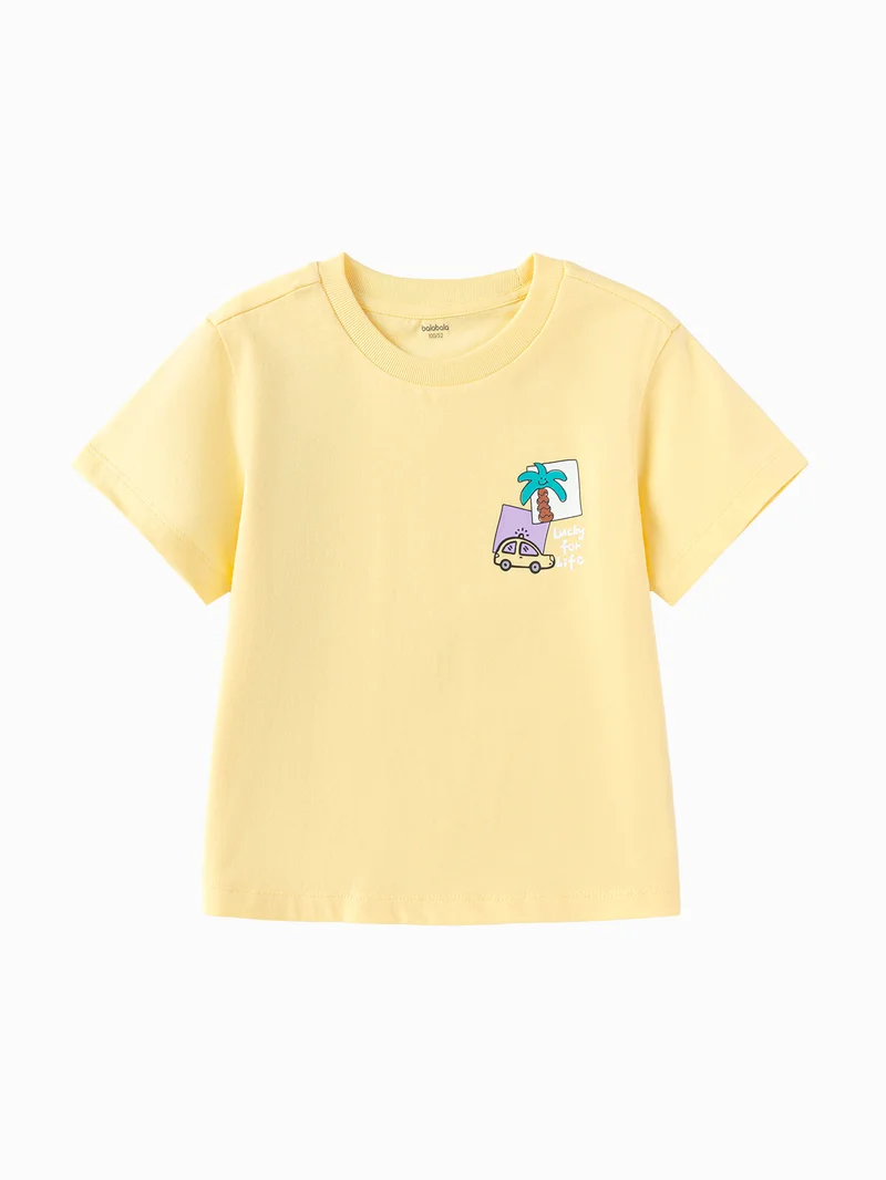 Toddler Unisex Round v-neck short-sleeved T-shirt
