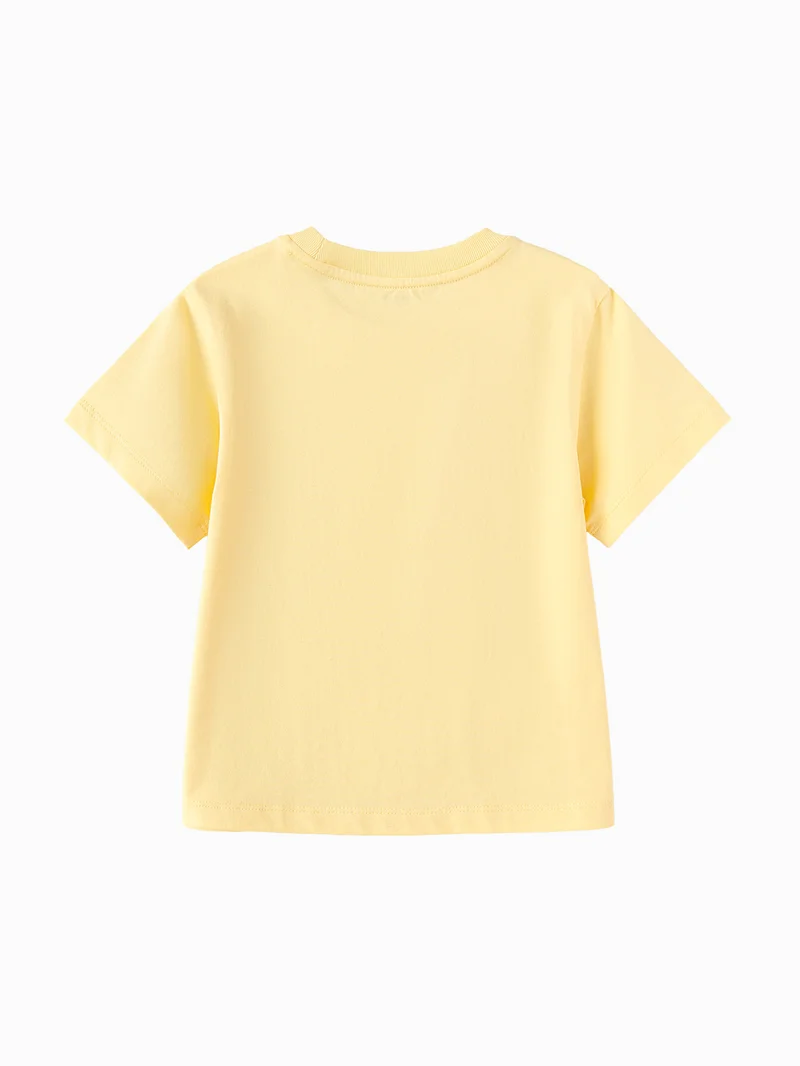 Balabala Yellow Toddler Unisex Round v-neck short-sleeved T-shirt  | Best Price UAE
