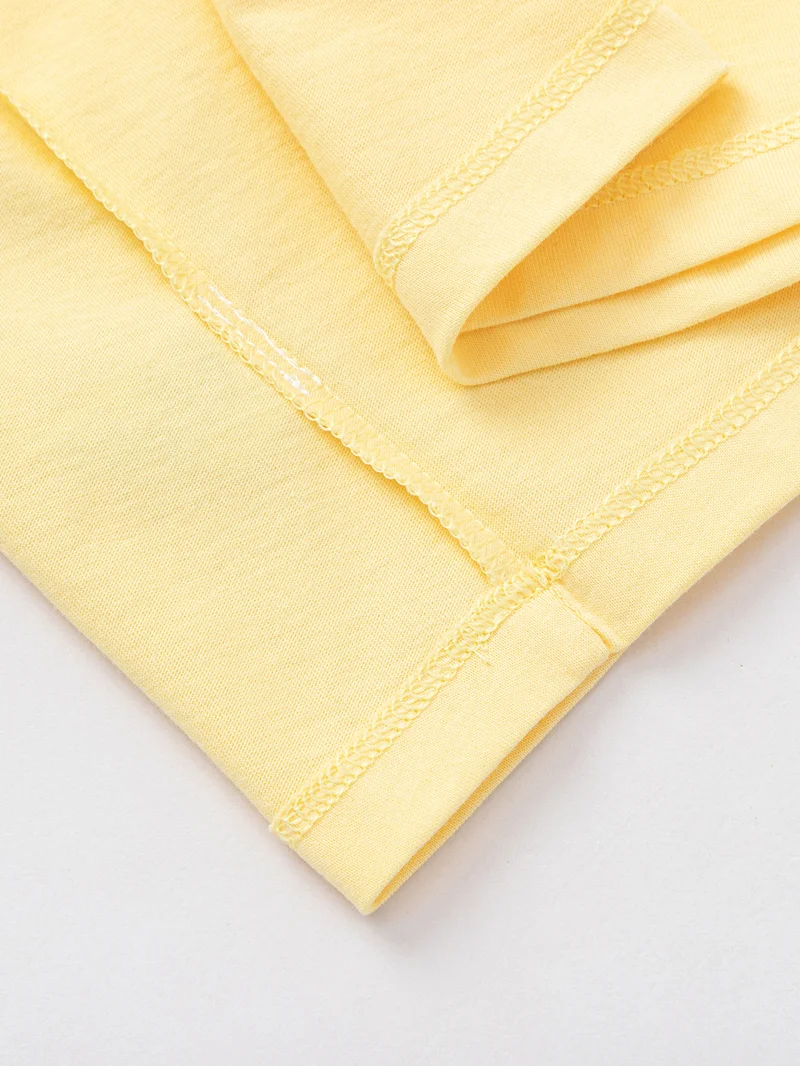 Balabala Yellow Toddler Unisex Round v-neck short-sleeved T-shirt  | Best Price UAE