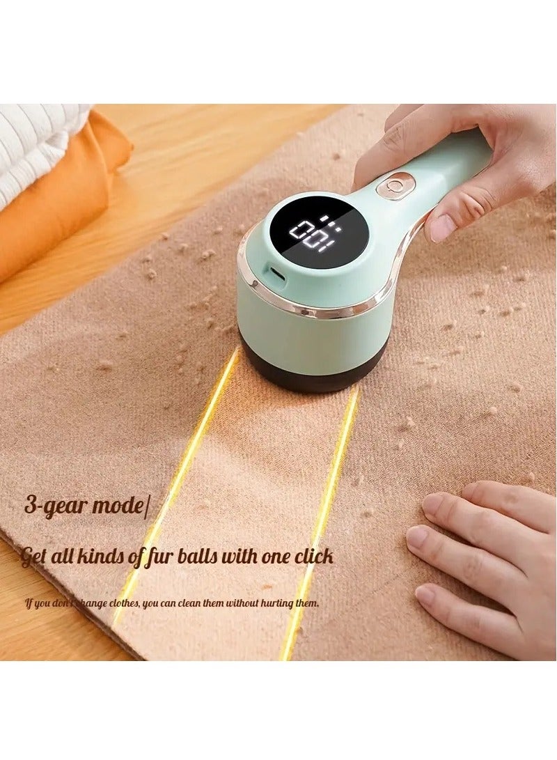 Fabric Shaver and Lint Remover, Electric Lint Remover, USB Rechargeable Model Sweater Defuzzer, 3 Speed Sweater Defuzzer with LED Display Screen for Clothes, Furniture (Purple) - Image 4