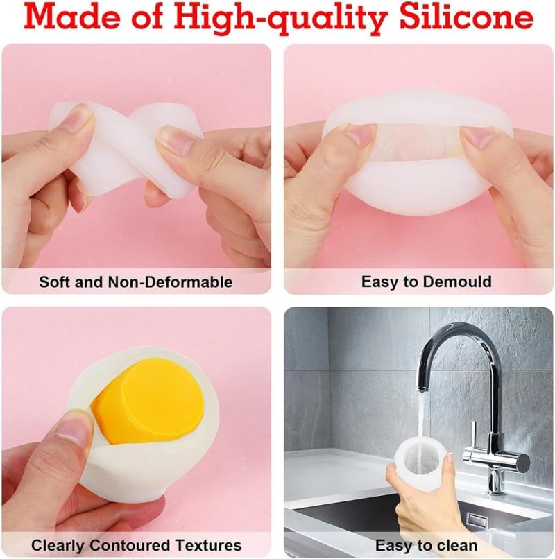 Rose Silicone Molds 3-Piece White Set 32mm 48mm 60mm Food-Safe Durable Silicone - Easy Release Realistic Rose Details for Home Crafters Bakers Valentine's Day Wedding Crafts - Image 3