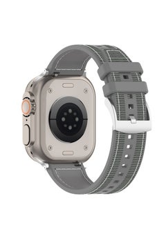Watch Sport Silicone Nylon Band Designed for Apple Watch Band 49mm 46mm 45mm 44mm 42mm for Men Women, Waterproof Soft Replacement Strap for iWatch Ultra2 Ultra SE SE2 Series 10 9 8 7 6 5 4 3 2 1 Gray  - Image 2