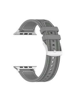 Watch Sport Silicone Nylon Band Designed for Apple Watch Band 49mm 46mm 45mm 44mm 42mm for Men Women, Waterproof Soft Replacement Strap for iWatch Ultra2 Ultra SE SE2 Series 10 9 8 7 6 5 4 3 2 1 Gray  - Image 3