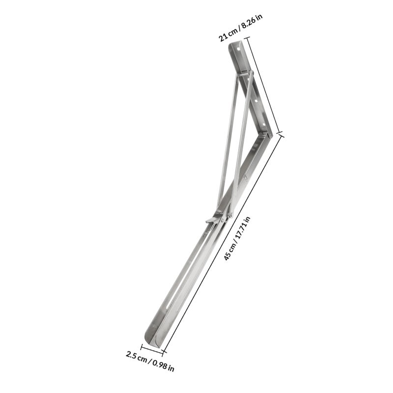 2pcs Stainless Steel Brackets Folding Shelf Brackets Support Racks - Image 2