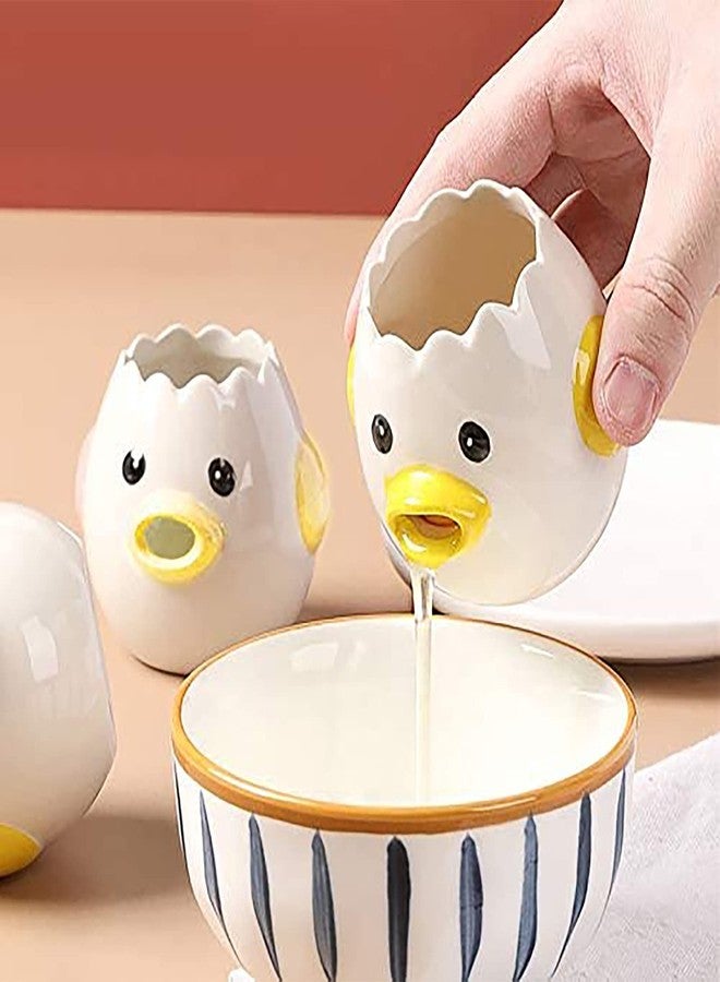 Sretanj Cartoon Egg Separator Mini Egg White and Yolk Separator Practical and Simple Ceramic Egg Separator Suitable for Kitchen Baking Small Tools - Image 2