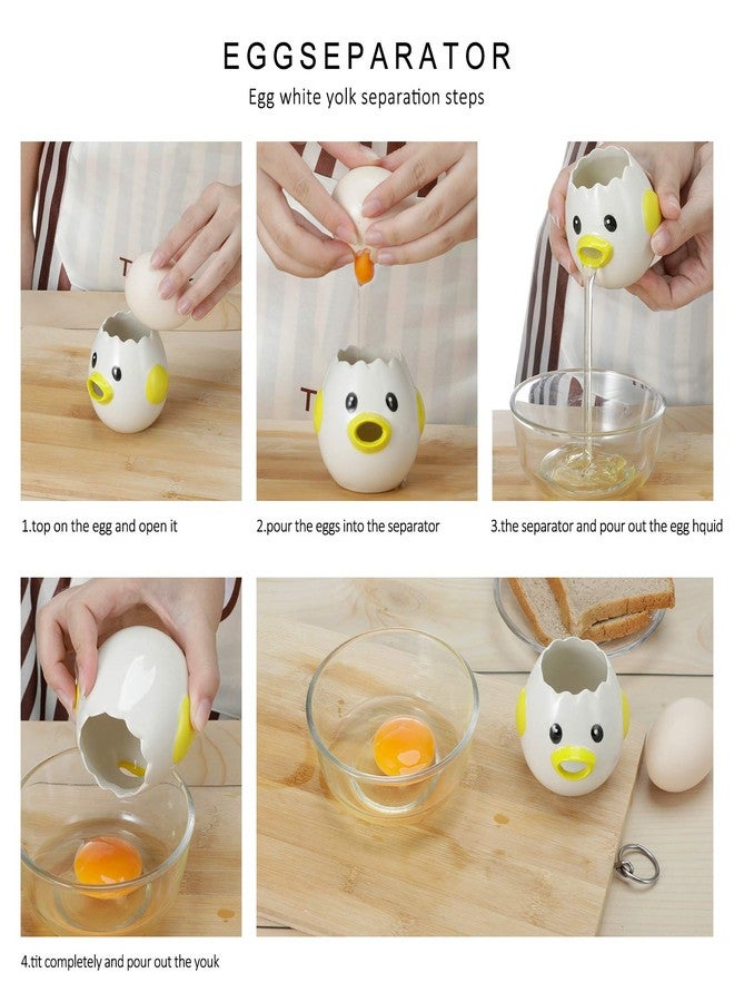Sretanj Cartoon Egg Separator Mini Egg White and Yolk Separator Practical and Simple Ceramic Egg Separator Suitable for Kitchen Baking Small Tools - Image 4