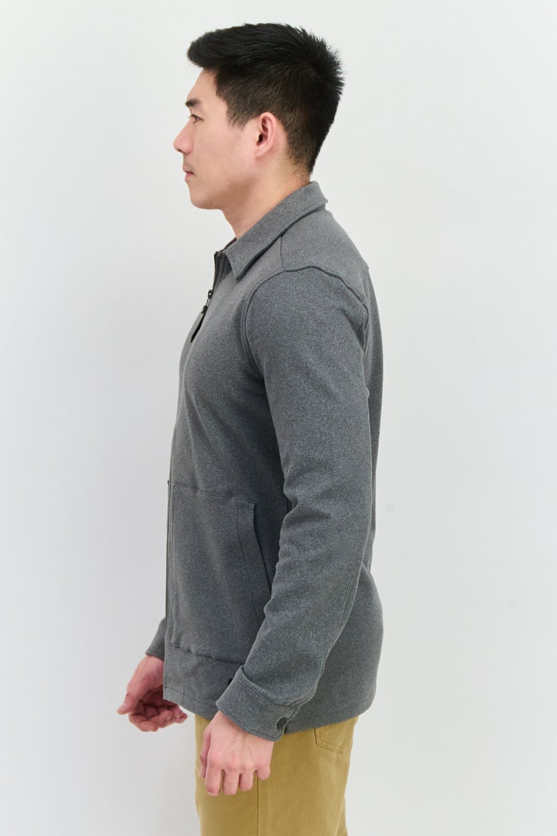 Civil Society Men Heather Full Zippered Shirt Jackets, Grey  - Image 2