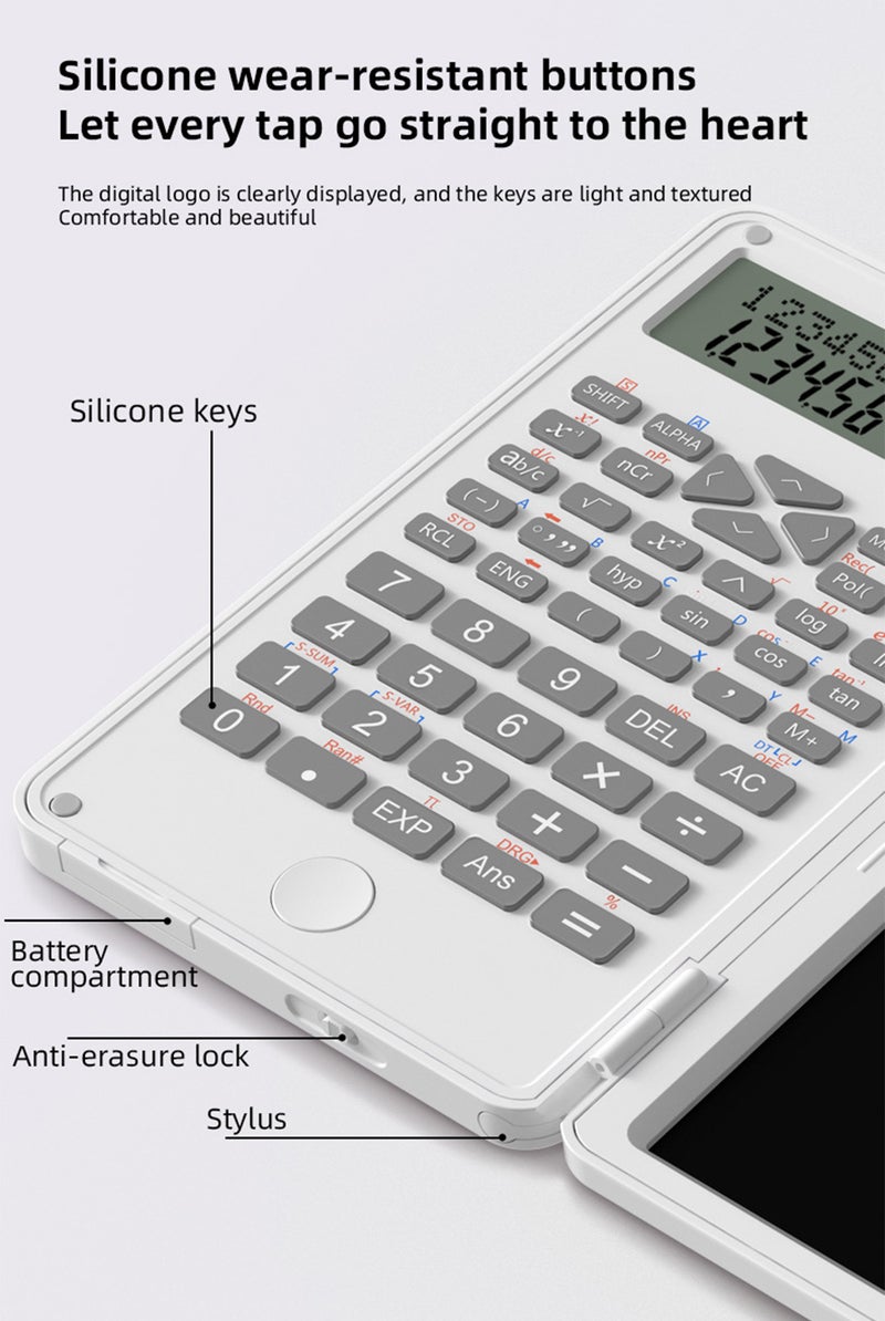 6Inch Large Screen Scientific Calculator ，12-Digit Calculator Writing, Foldable Financial Calculator, for School Office - Image 3