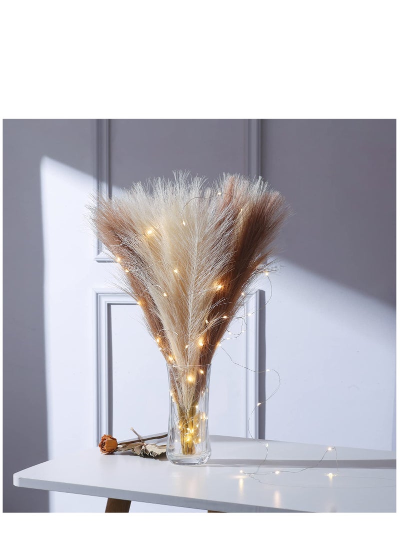 Excefore 6 Pcs Artificial Pampas Grass Branches for Vase Fillers 17 Inches - Image 1