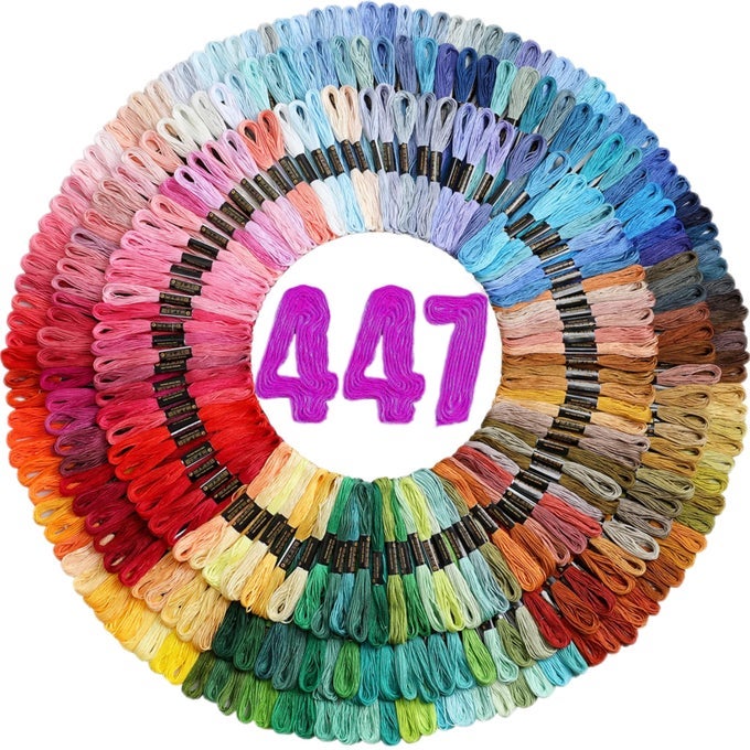 ATHENAS ELEMENTS EMBROIDERY FLOSS RAINBOW THREAD FOR EMBROIDERY CROSS STITCH THREAD CRAFTING ARTS EMBROIDERY STRINGS BULK447 COLORS
