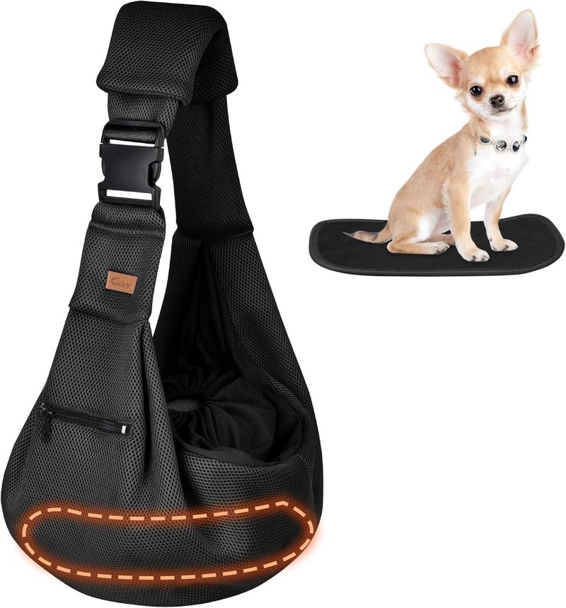 CUBY Dog and Cat Sling Carrier - Adjustable Breathable Mesh Small Pet Sling - Soft Pouch and Tote Design - Suitable for Puppy, Small Dogs Cats Outdoor - Image 1