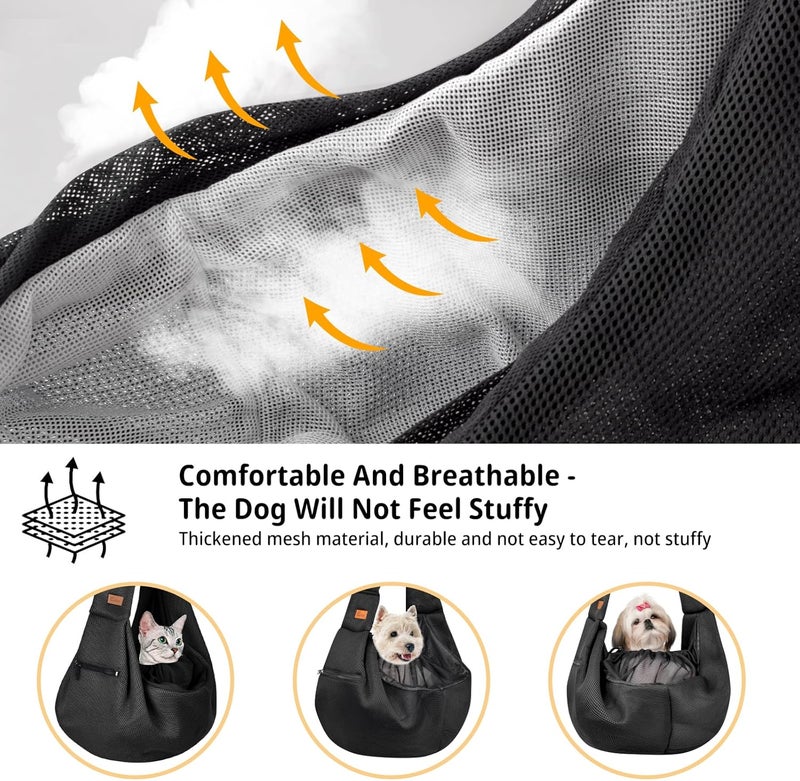 CUBY Dog and Cat Sling Carrier - Adjustable Breathable Mesh Small Pet Sling - Soft Pouch and Tote Design - Suitable for Puppy, Small Dogs Cats Outdoor - Image 4