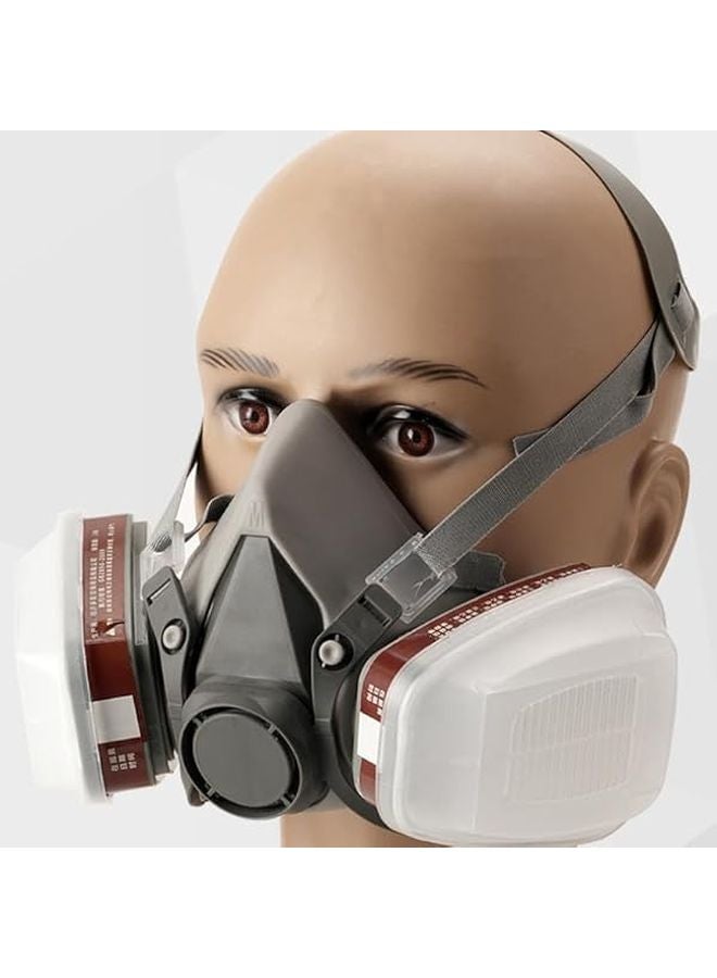 Reusable Half Face Respirator Mask with Filter Box for Woodworking Construction Dustproof Safety - Image 5