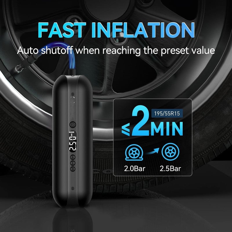 DEXO CYCPLUS I50PSI Electric Portable Air Pump with Digital LED Display and LED Light - Image 2
