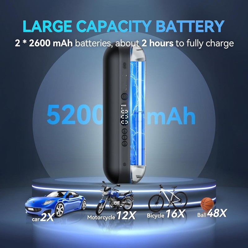 DEXO CYCPLUS I50PSI Electric Portable Air Pump with Digital LED Display and LED Light - Image 3
