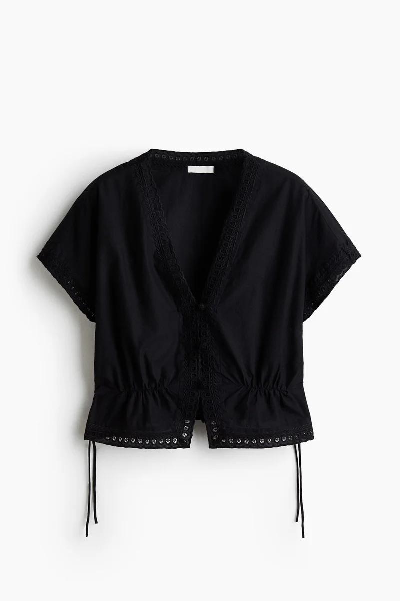 H&M Broderie anglaise button-front top