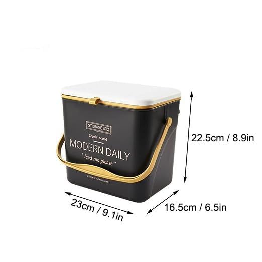 FURN ASPIRE Hanging Trash Can with Lid for Kitchen Cabinet Door, with Handle for Countertop or Under Sink, Wall Mounted Garbage Can for Bathroom, Toilet (Black, 7 Litre) - Image 2