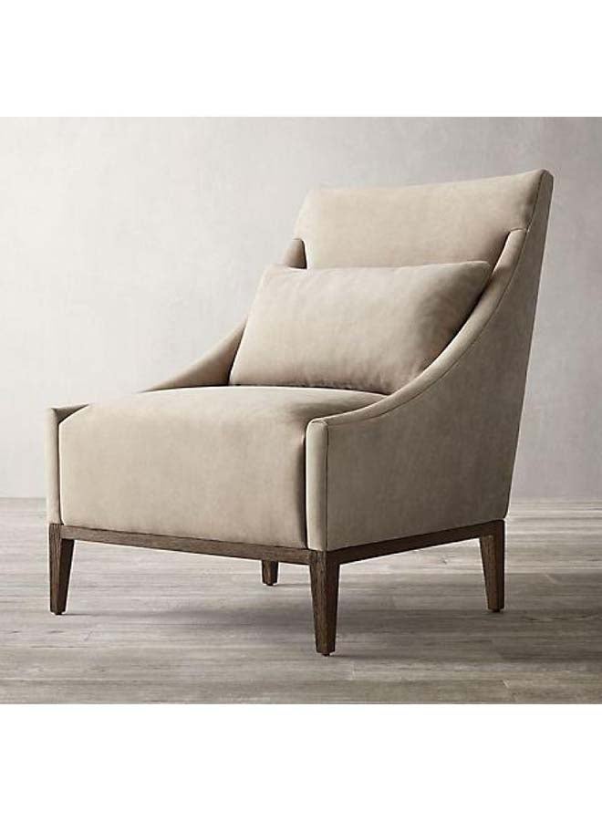 Al Home Beige Linen Elegance Chair with Swedish Wood By Alhome 80x85 cm 