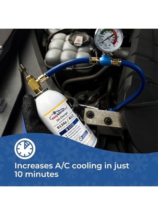 EasyKlima R134a Car AC Compressor Oil Charge, 42g Lubricating Oil in 113g Net Can, Automotive Air Conditioning Lubricant, Charging Hose Required - Image 5