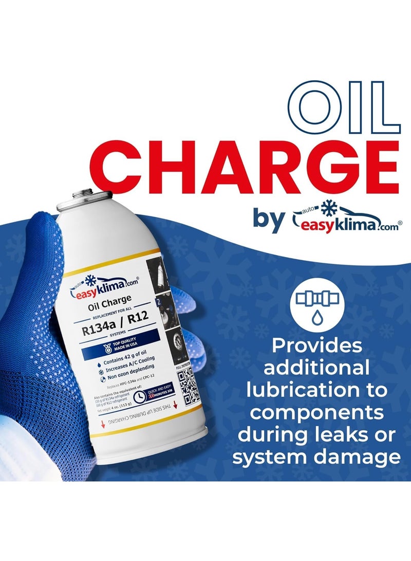 EasyKlima R134a Car AC Compressor Oil Charge, 42g Lubricating Oil in 113g Net Can, Automotive Air Conditioning Lubricant, Charging Hose Required - Image 2