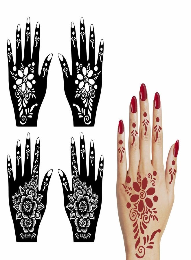 ORDERSHOCK Professional Style Combo Mehndi Stencil Stickers for Party For Girls & Women Palm And Finger Design Pack Of 2 - Image 1