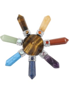 rockcloud Rockcloud Cone & 7 Chakra Points Energy Generator,Reiki Healing Crystal Stone,Tiger's Eye Stone 