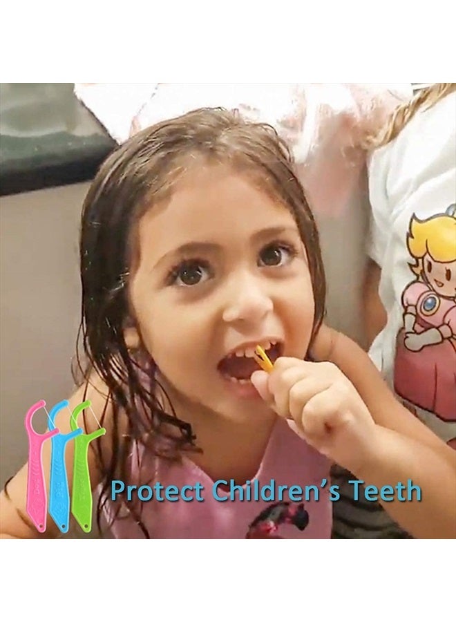 FAMILIFE Dental Floss Picks, FAMILIFE Kids flossers Toddler Threaders Children Unwaxed Unflavored Fluoride Free Dental Floss Child Kid Flossing Sticks with Travel Cases 200 Picks - Image 4