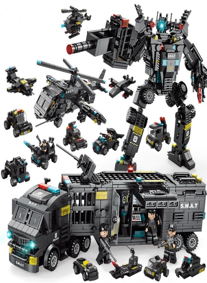 MIXDE 51 in 1 Transformable Robots,Police Series Building Blocks,Kid Puzzle Toy  - Image 1