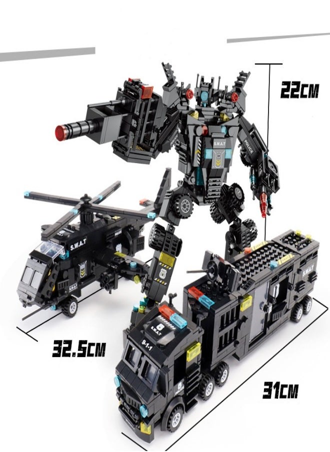 MIXDE 51 in 1 Transformable Robots,Police Series Building Blocks,Kid Puzzle Toy  - Image 2