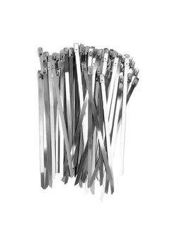 100Pcs Cable Tie Stainless Steel Hose Zip Tie Self Locking Set Kit for Wire Line Type A