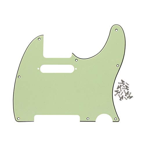 FLEOR 8 Hole TL Pickguard Scratch Plate with Pickguard Screws Set Fit USA/MX Standard TL Style Pickguard Replacement, 3Ply Mint Green - Image 1