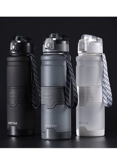 TYCOM Water Bottle 1L Leak Proof Drink Bottle BPA Free USA Tritan Material Gym Bottle with Protein Shaker Flip Top Lid and Removable Strainer for Fitness Cycling Gym Camping Outdoor Sports Grey.  - Image 2