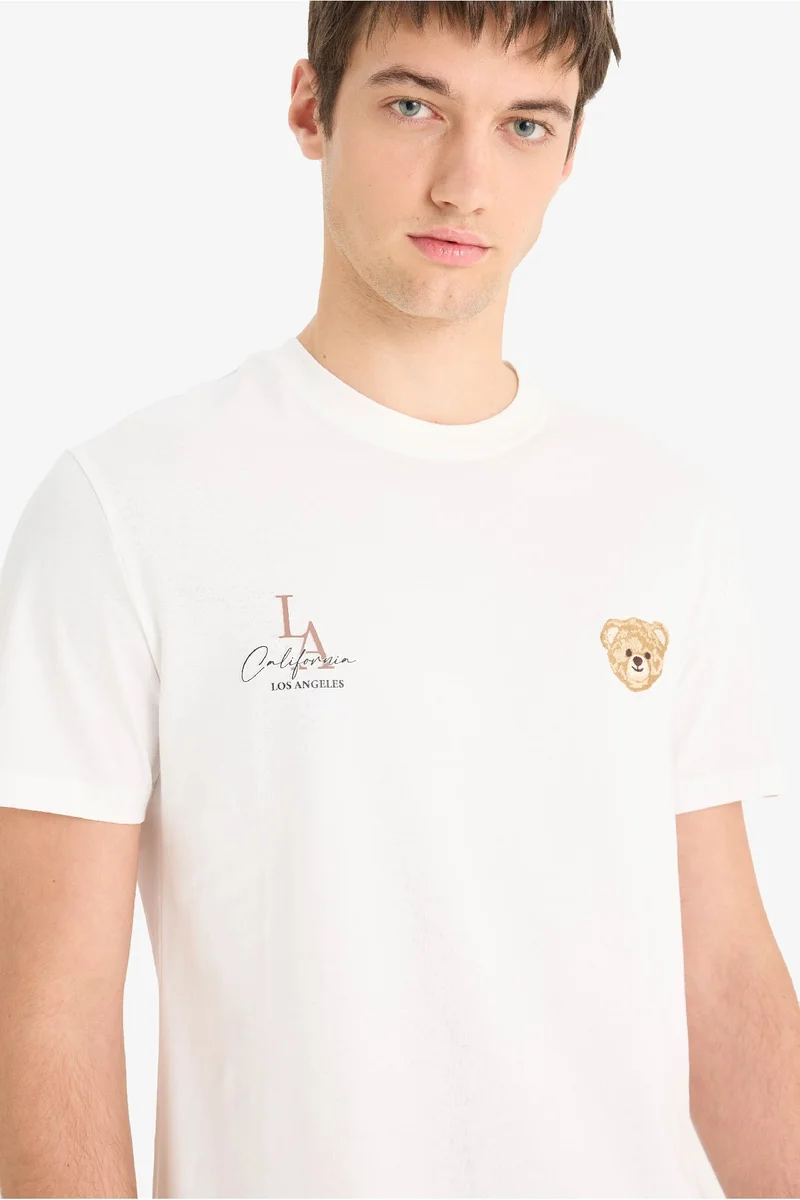 DeFacto Cotton Regular Fit Crew Neck Printed T-Shirt