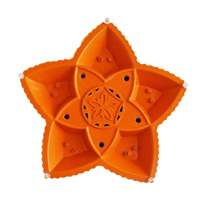 Shubhanjali Shubhanjali Panchmukhi Led Water Sensor Diya for Diwali Decor 1 Pcs Plastic Flameless Smokeless Water Diyas for Home Decoration Navratri Office Festive Decorative Diyas  - Image 5