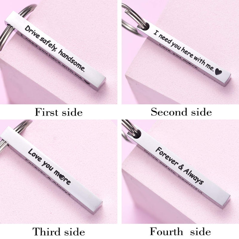 Melix Home Melix Home Boyfriend Keychains Drive Safe Handsome I Need You Here With Me Keychain Husband Valentines Cute Keyring For Him Anniversary Present  - Image 5