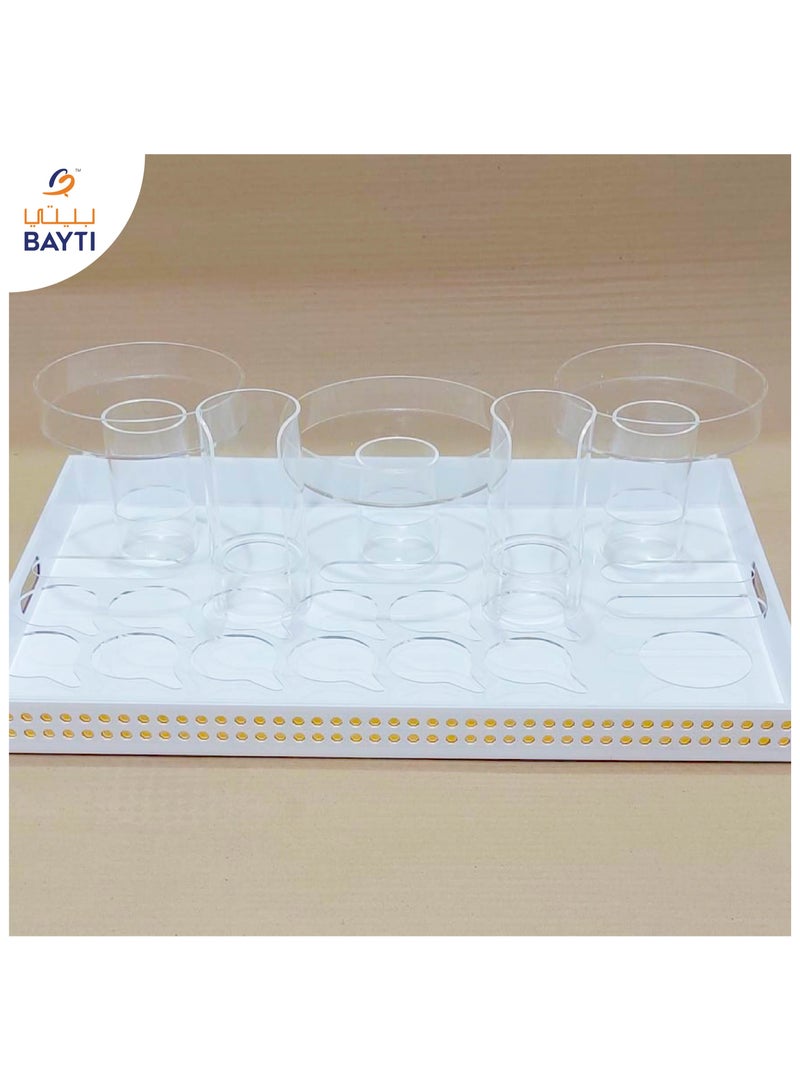 Bayti H.H. Orchid Tower Tray for Dallah, Cup & Saucer Clear - Image 3