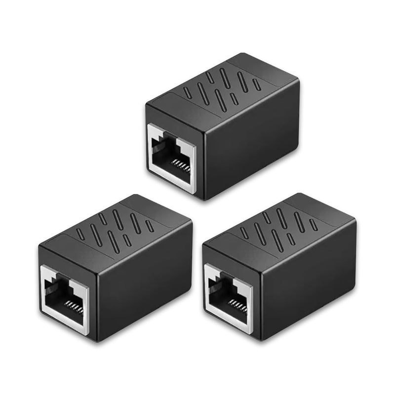 EZYUMM 3 Pack Ethernet Coupler, Premium Gold Plated Ethernet Extender, RJ45 Coupler Female to Female for Cat7/ Cat6/ Cat5/ Cat5e Network Cable - Image 1