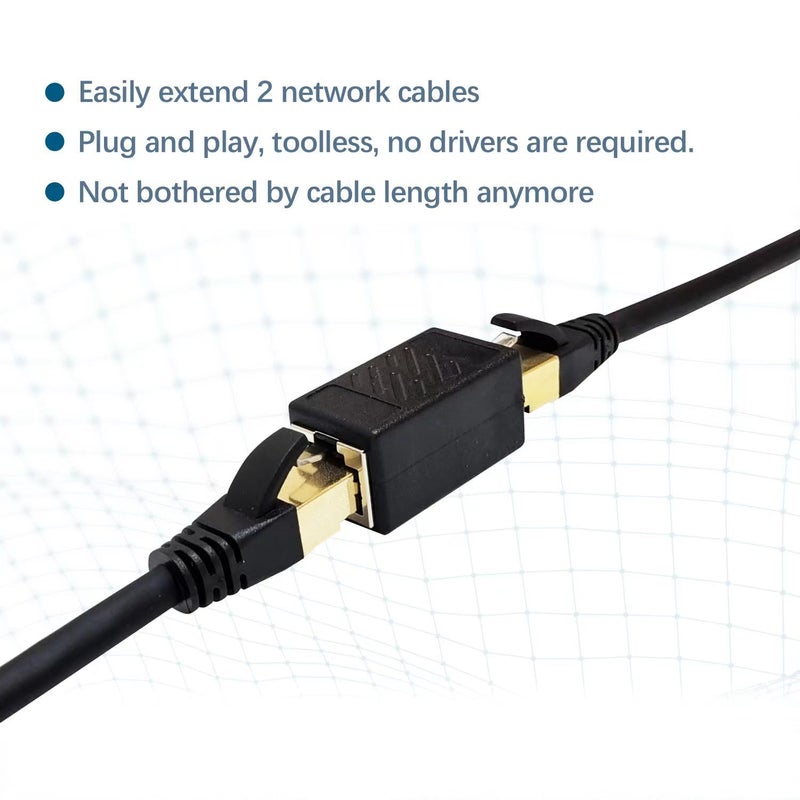 EZYUMM 3 Pack Ethernet Coupler, Premium Gold Plated Ethernet Extender, RJ45 Coupler Female to Female for Cat7/ Cat6/ Cat5/ Cat5e Network Cable - Image 2
