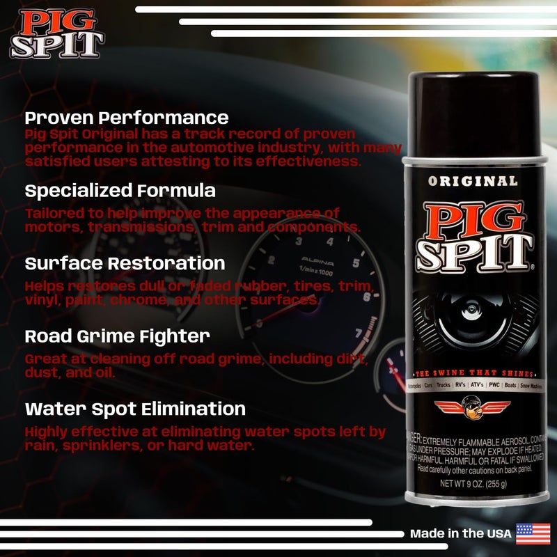 Pig Spit Original for Use on Motors, Transmissions, Vinyl and Black Plastic Trim Components and Tires | 9 oz. | Single - Image 3