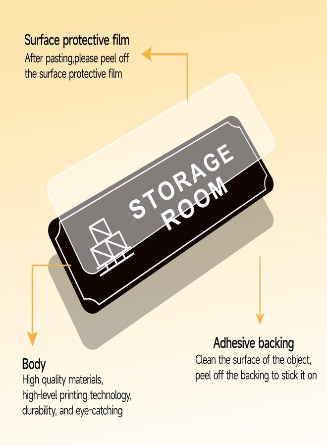 LUHIMO Storage Room Sign, Self-Adhesive Waterproof and Fade-Resistant Vinyl Storage Room Directional Signage Sticker, School Office Corporate Apartment Restaurant Inventory Management Door Signs 9" X 3.15" - Image 3