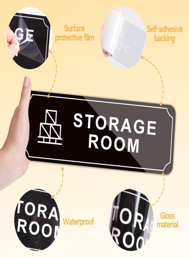 LUHIMO Storage Room Sign, Self-Adhesive Waterproof and Fade-Resistant Vinyl Storage Room Directional Signage Sticker, School Office Corporate Apartment Restaurant Inventory Management Door Signs 9" X 3.15" - Image 4