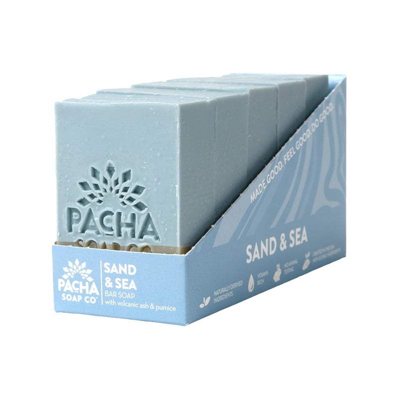 Pacha Soap Co Pacha Sand  Sea Bar Soap 5 Pack  Premium Handcrafted Hydrating  Natural Face Wash Hand Cleanser Body Wash  Soothing Essential Oils 4 oz