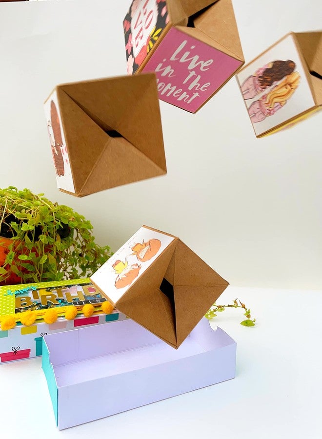 Crafted Forever Surprise/prank jumping out cubes mini album for birthday, pop up card, 5 blank cubes included, can hold 20 photos - Image 4