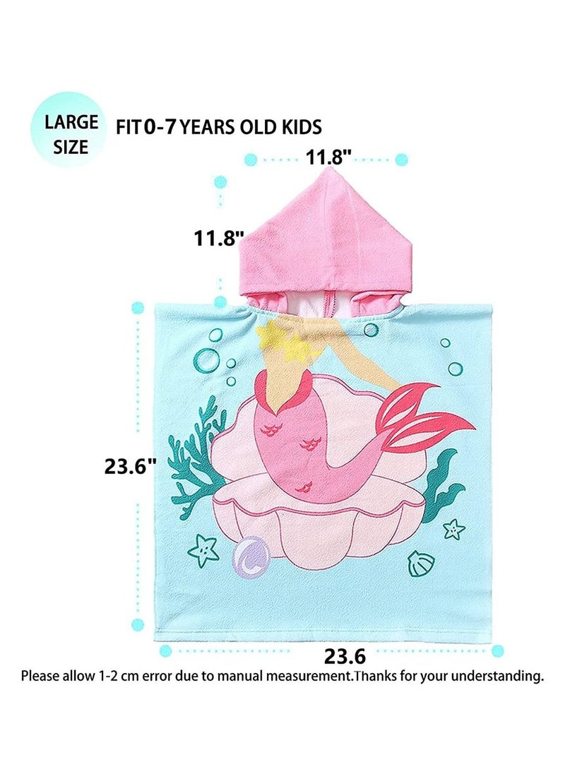 SYOSI Hooded Bathrobe Kids Mermaid Beach Towel for Boys Girls Bath Wrap Toddler Pool Towel with Hood Super Soft Absorbent Microfiber Beach Towel  - Image 2