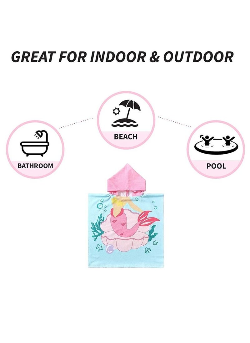 SYOSI Hooded Bathrobe Kids Mermaid Beach Towel for Boys Girls Bath Wrap Toddler Pool Towel with Hood Super Soft Absorbent Microfiber Beach Towel  - Image 5