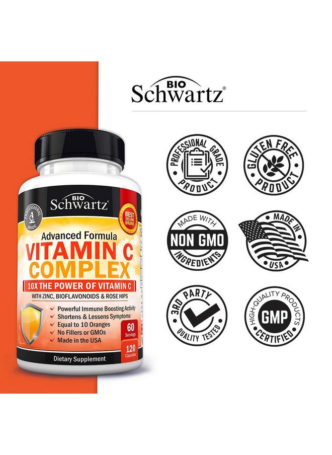 Vitamin C 1000Mg Capsules With Rose Hips Zinc And Citrus Bioflavonoids (60 Day Supply) Vitamin C Complex For Adults Promotes Immune Support Glutenfree Nongmo Supplement Made In Usa 120 Count - pzsku/Z8A9DB4182BE698FE2ED2Z/45/_/1695146341/cb252611-2aab-44e9-a1c6-35015546d652