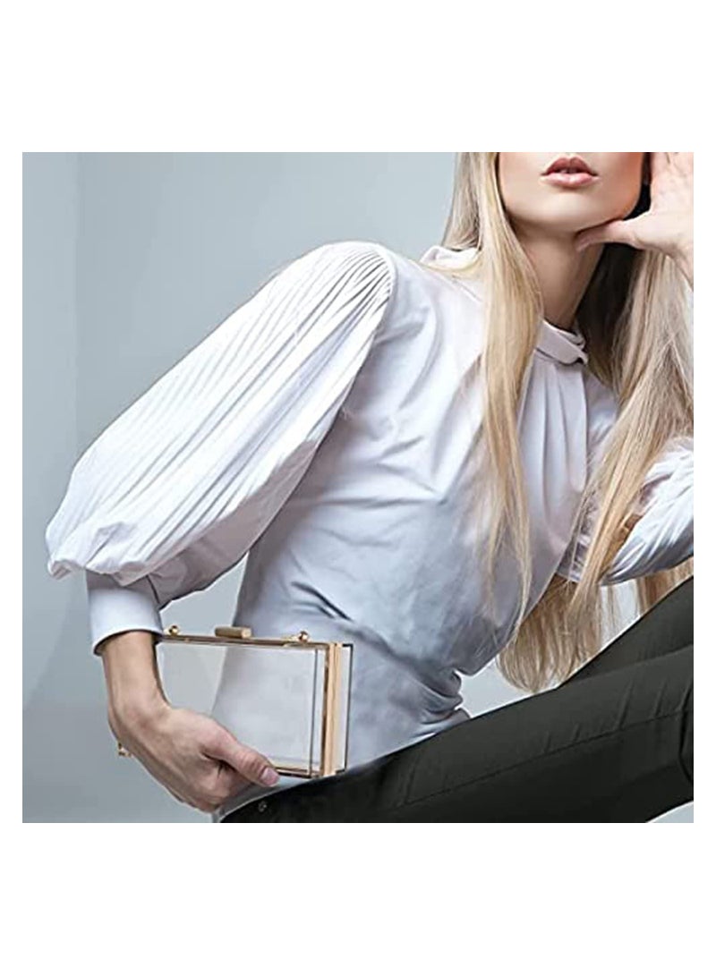 KASTWAVE Clear Purse Acrylic Clear Clutch Bag, Shoulder Handbag With Removable Gold Chain Strap - Image 4