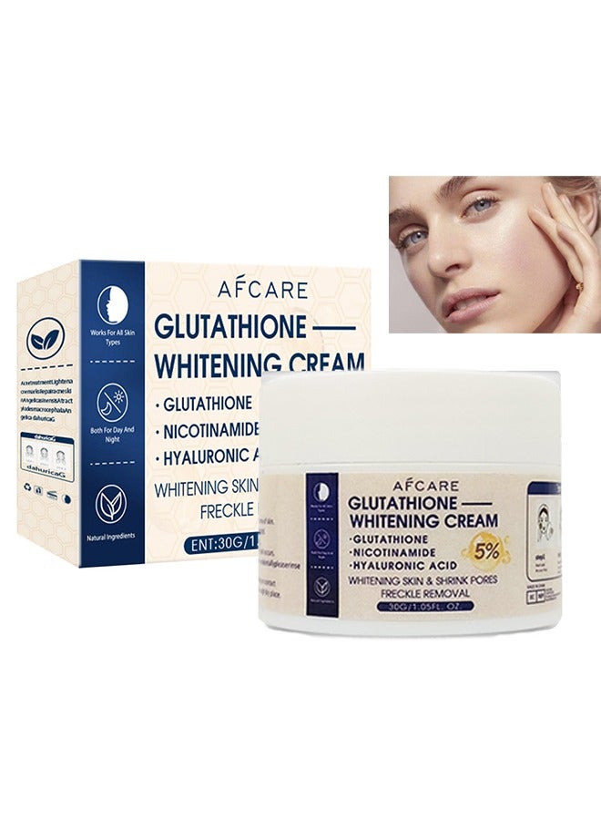 افكير الجلوتاثيون تبييض كريم 30 غرام, منع الشيخوخة ترطيب الجلد كريم مشرق, تسليط مشرق كريم, كريم التجميل التخفيف الأبيض - Image 1