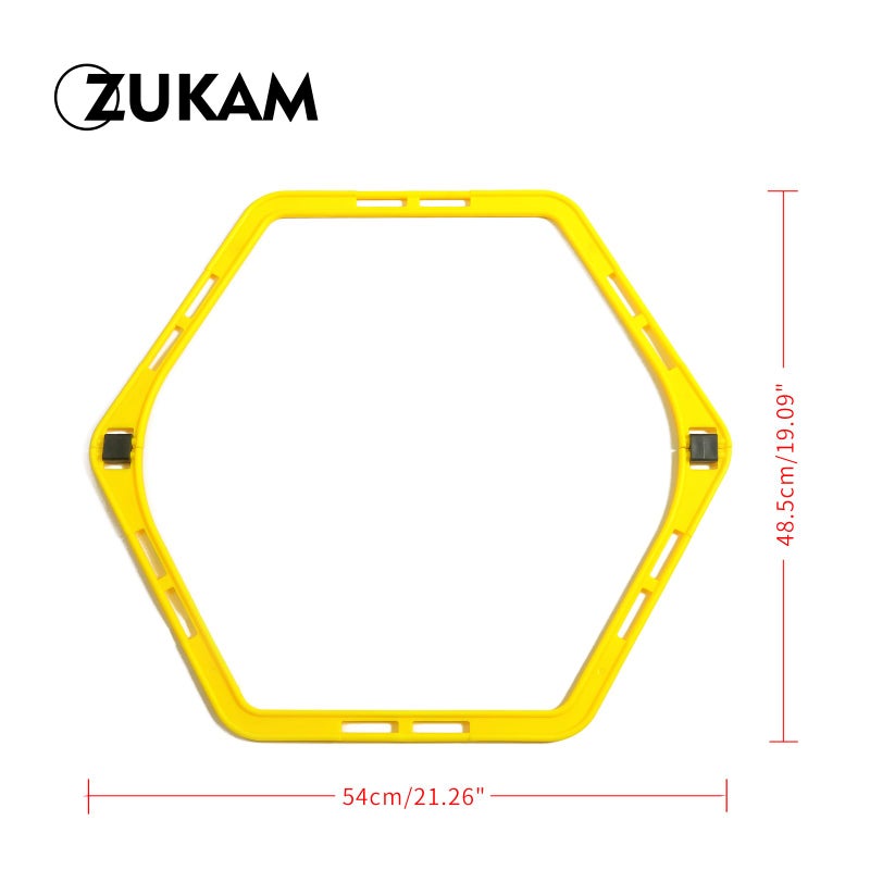 ZUKAM Hex Agility Rings for Speed Training & Agility Footwork Training Speed Hurdles Ladder (6 Ring) - Image 2
