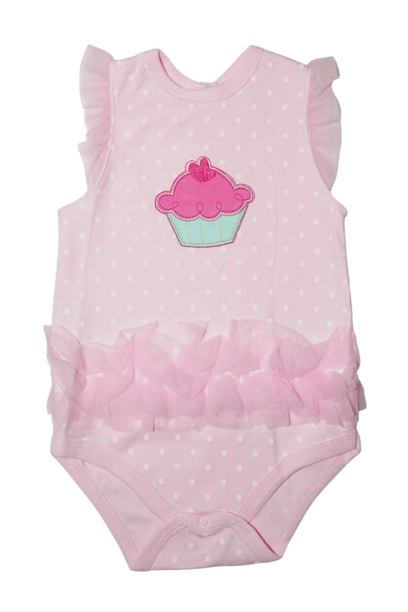 بمبىمىشى Bambimici Zairah Cupcake Print Ruffled Bodysuit Dress